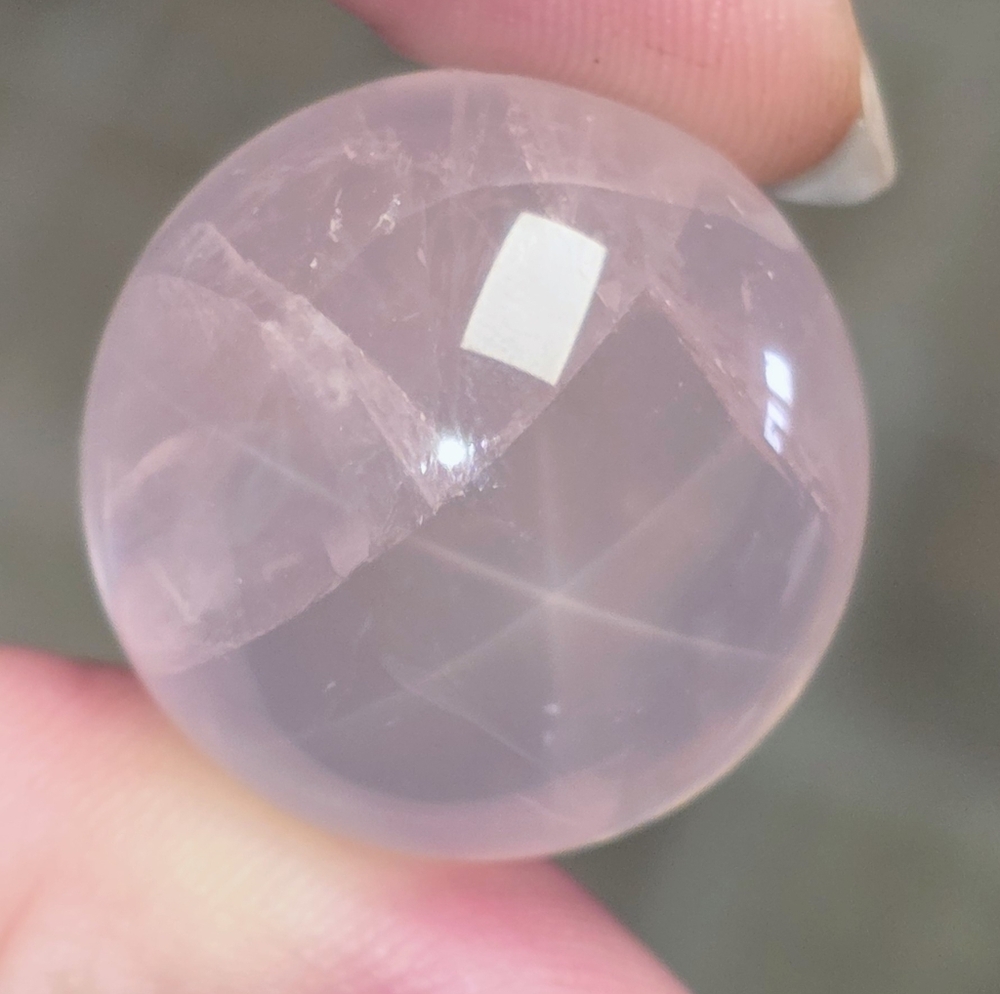 Starlight Rose Quartz Sphere 22-26mm | asterism Crystal Ball | Mini Rose